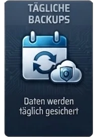 Tägliche Backups: Daten werden täglich gesichert.